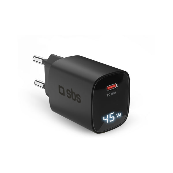Karikues Celulari SBS 45W GaN LCD Usb C Black TETRGANLCD1C45K