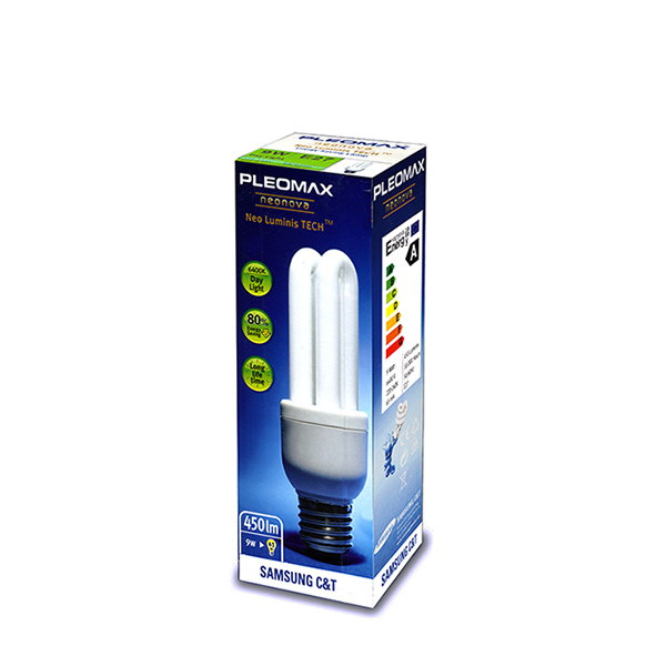 Llambe Pleomax 2U E27 9Watt Warm White